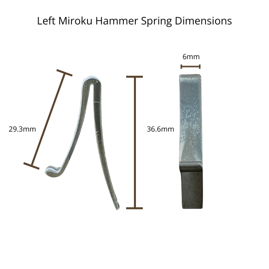 Left Miroku Hammer spring dimensions